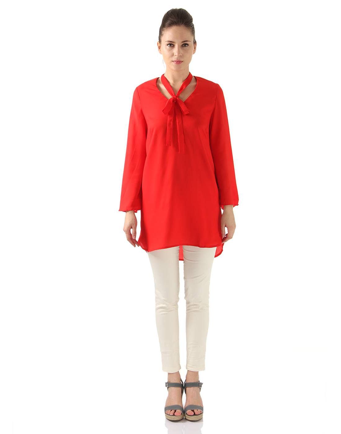 Ax Paris Women Casual Wear red Tunic